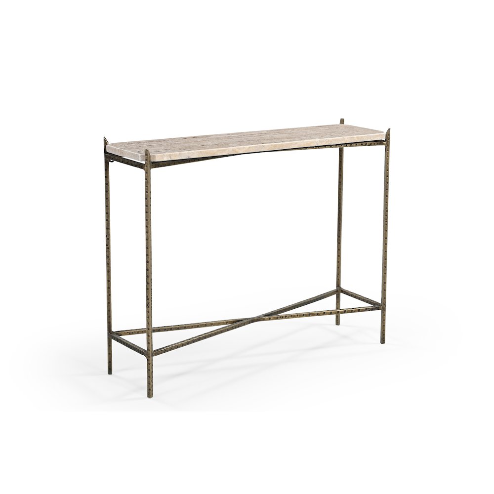 Asher 32" Console Table with Travertine Top