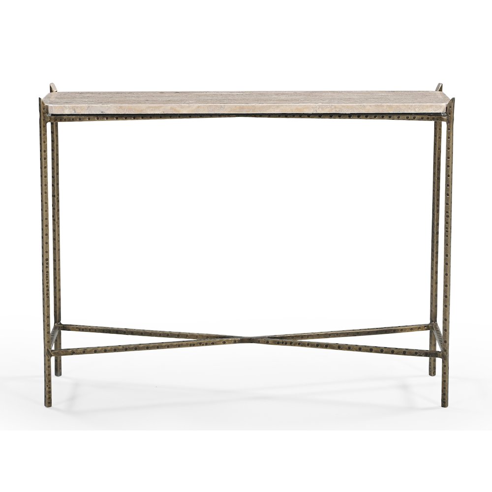 Asher 32" Console Table with Travertine Top