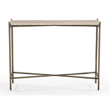 Asher 32" Console Table with Travertine Top