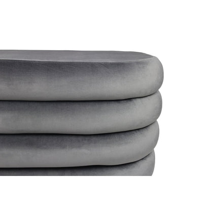 Thor Large Round Ottoman in Storm