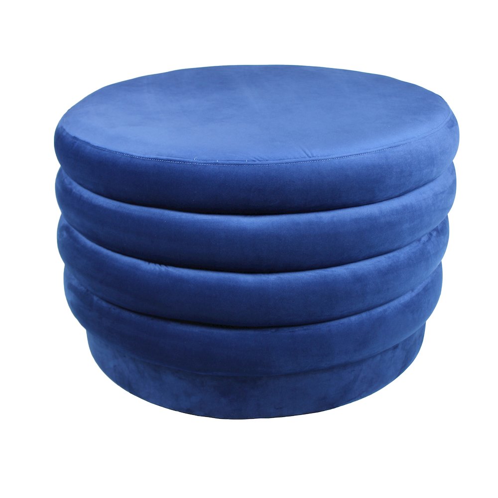 Thor Large Round Ottoman in Deep Ocean