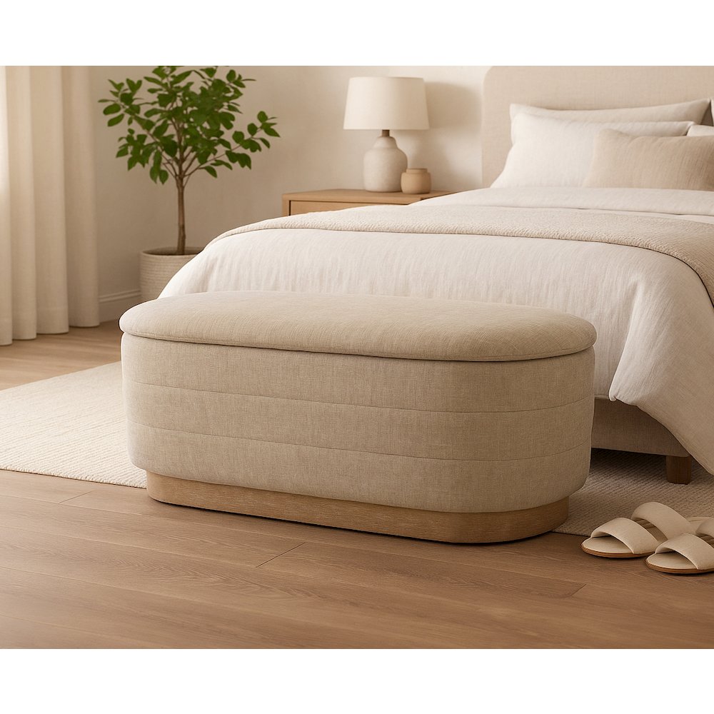 Jackie Storage Bench in Beige