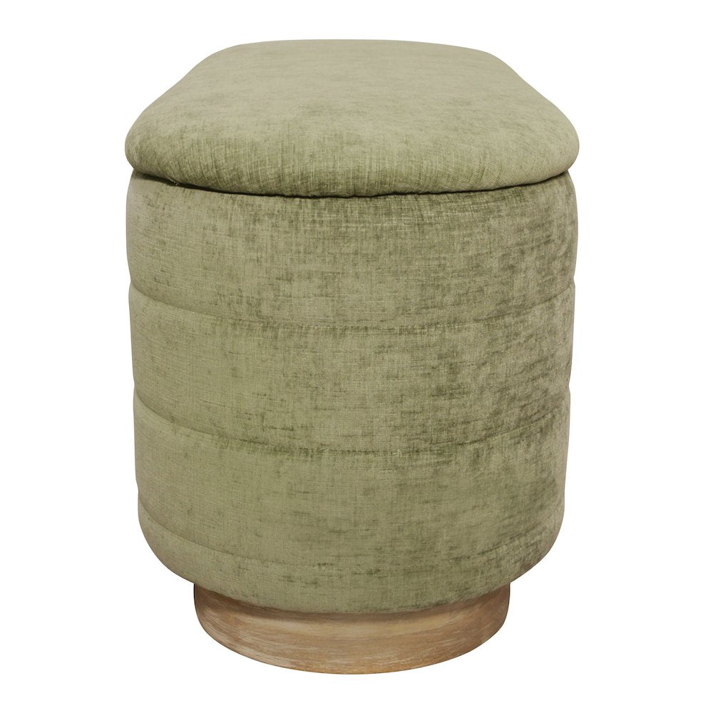 Jackie Storage Bench in Leaf Green
