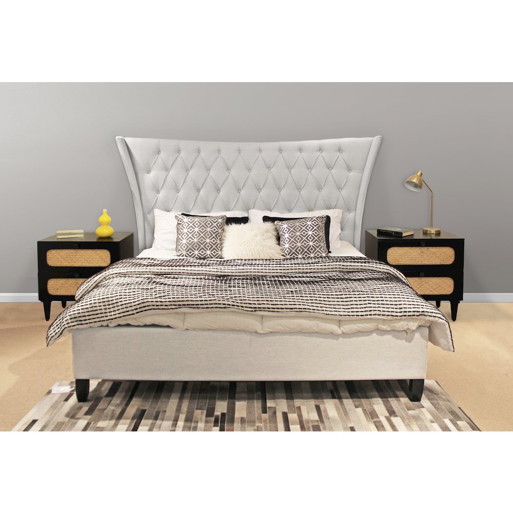 Eclectic Alexis King Bed in Limestone Beige