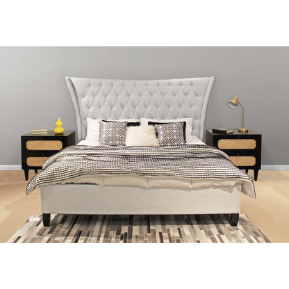 Eclectic Alexis King Bed in Limestone Beige