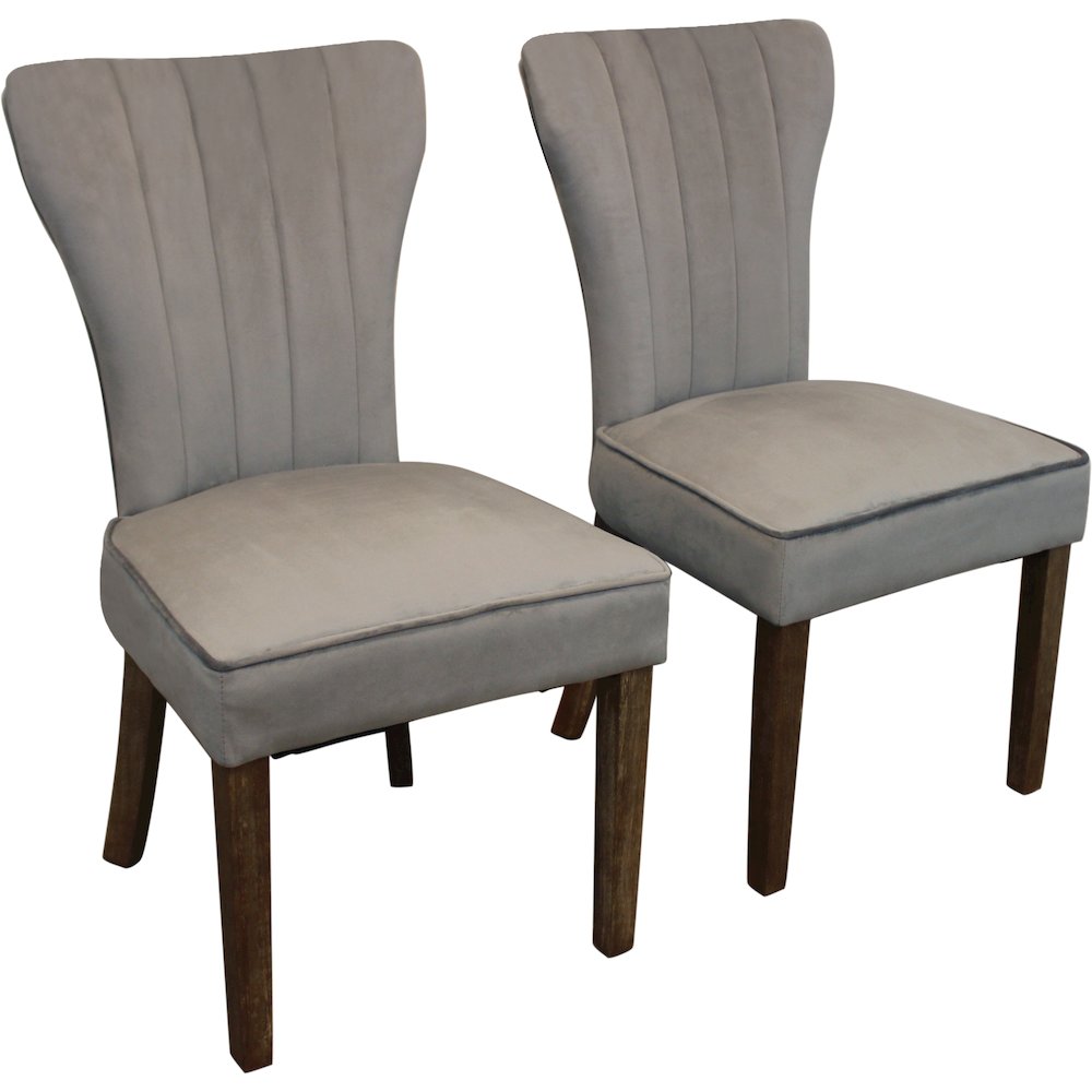 Transitional Inwood Side Chair In Mink Velvet 2-Piece Set