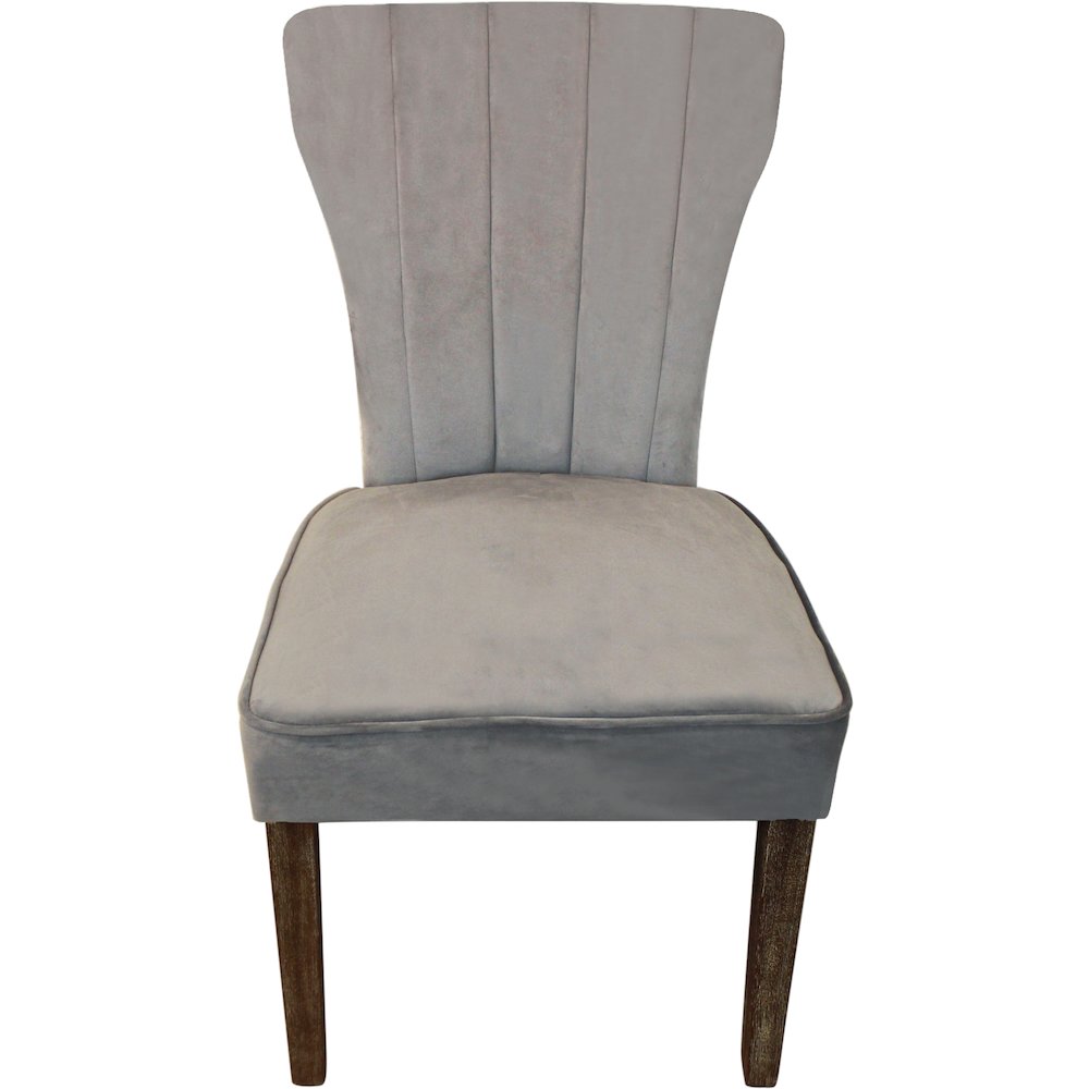 Transitional Inwood Side Chair In Mink Velvet 2-Piece Set