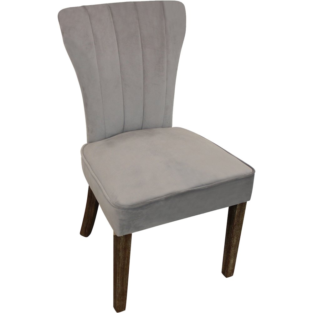 Transitional Inwood Side Chair In Mink Velvet 2-Piece Set