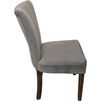 Transitional Inwood Side Chair In Mink Velvet 2-Piece Set