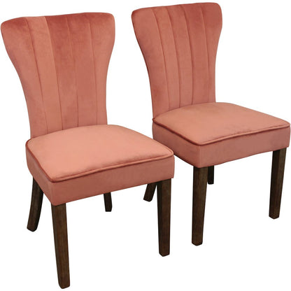 Transitional Inwood Side Chair In Blush Velvet 2-Piece Set