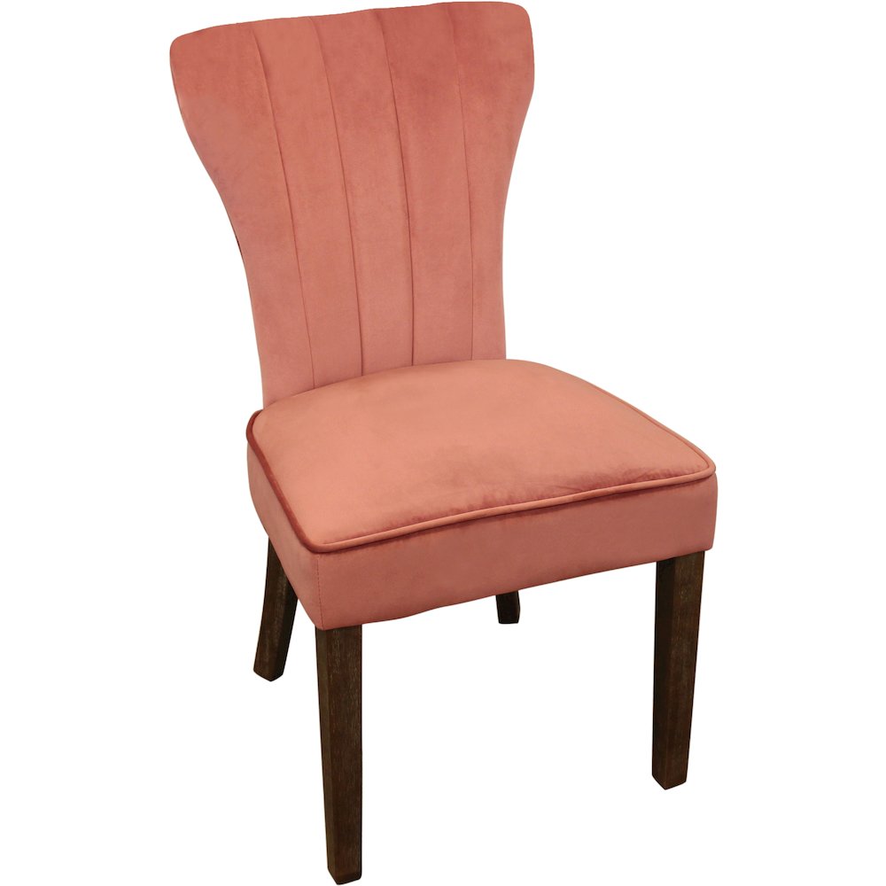 Transitional Inwood Side Chair In Blush Velvet 2-Piece Set