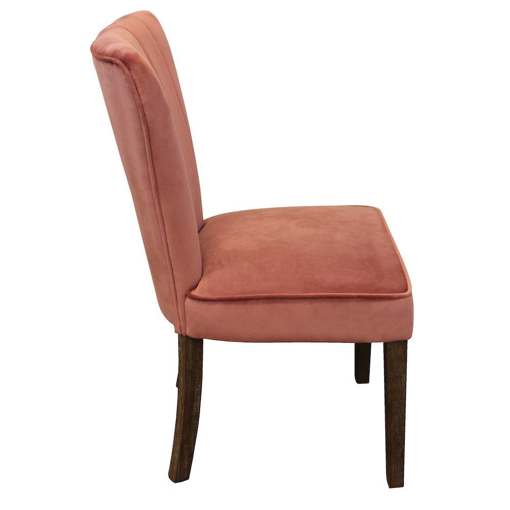 Transitional Inwood Side Chair In Blush Velvet 2-Piece Set