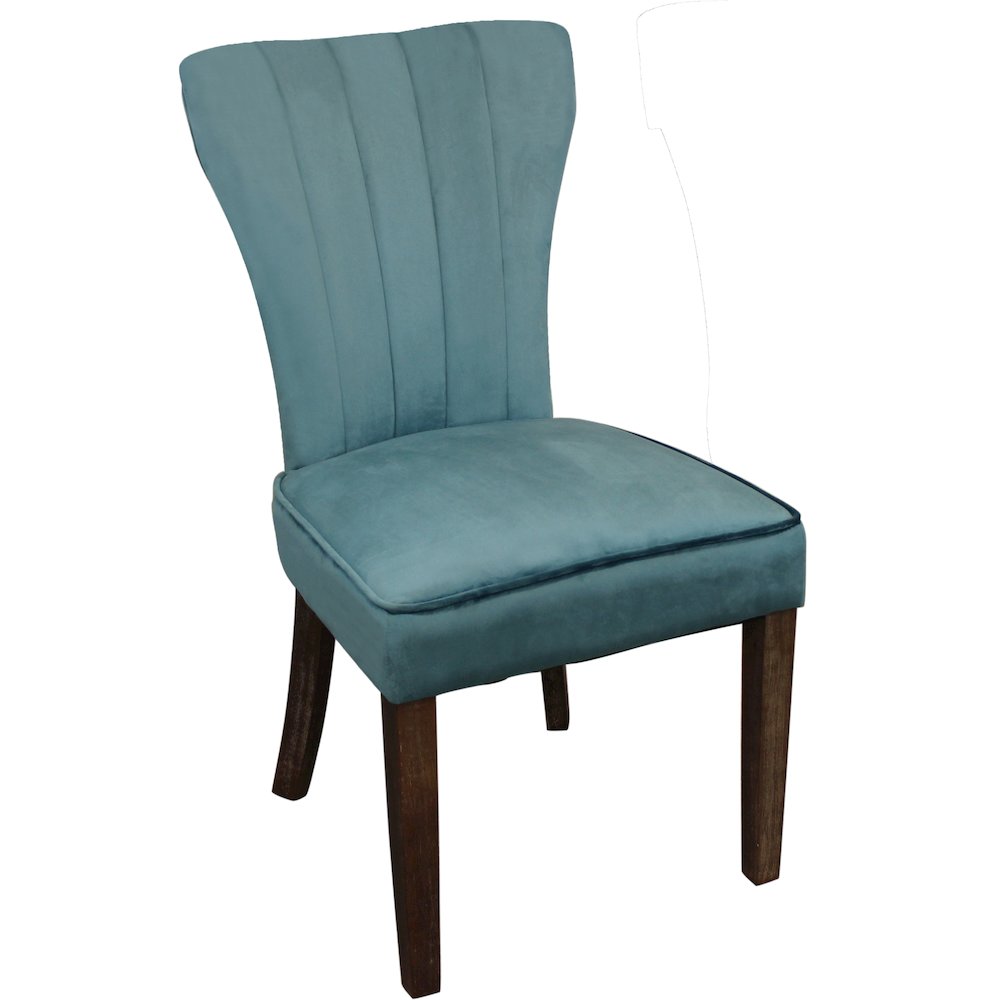 Transitional Inwood Side Chair In Teal Velvet 2-Piece Set