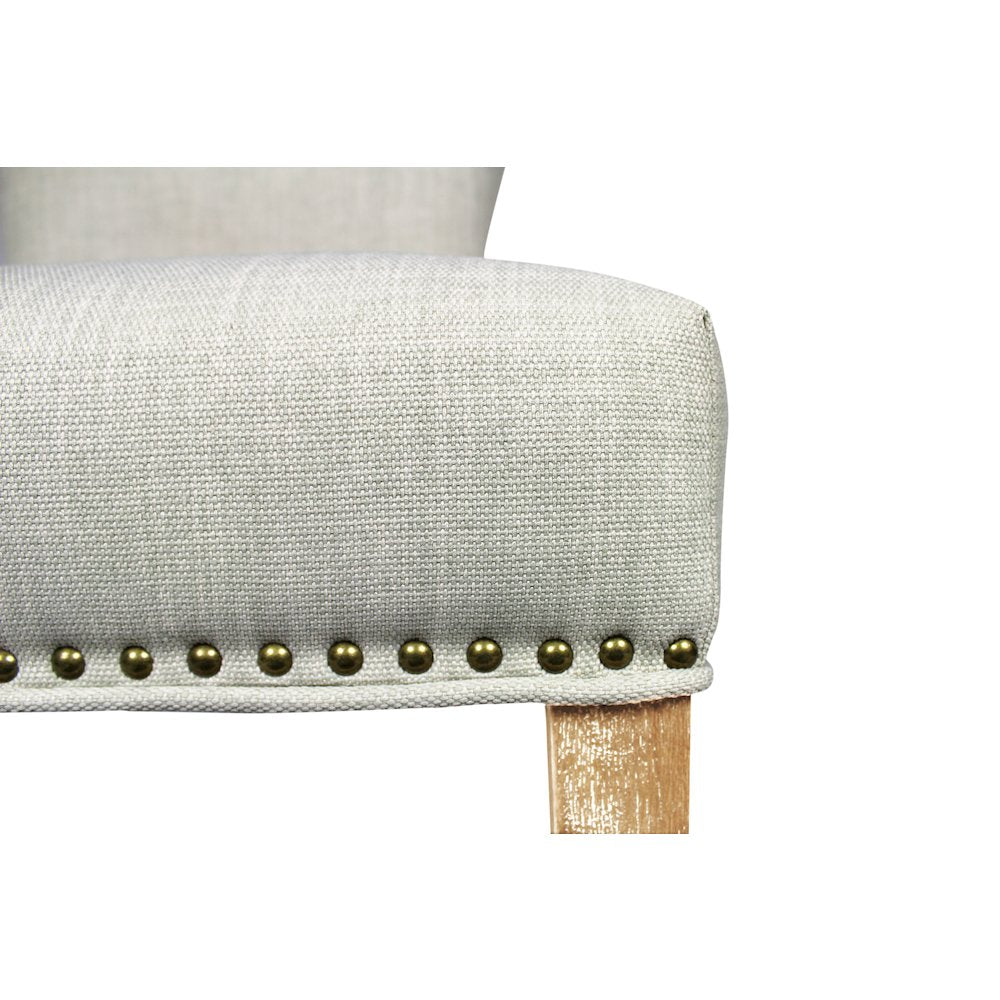 Transitional Jill Side Chair In Ivory Weave Fabric in Natural 2-Piece Set