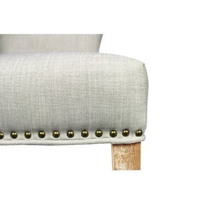 Transitional Jill Side Chair In Ivory Weave Fabric in Natural 2-Piece Set