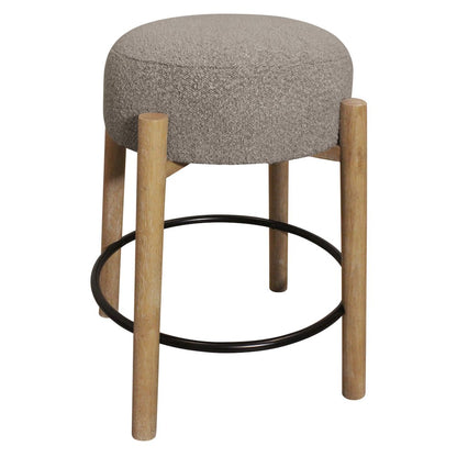 Natalia Counter Stool in Gray Boucle Fabric 2-Piece Set