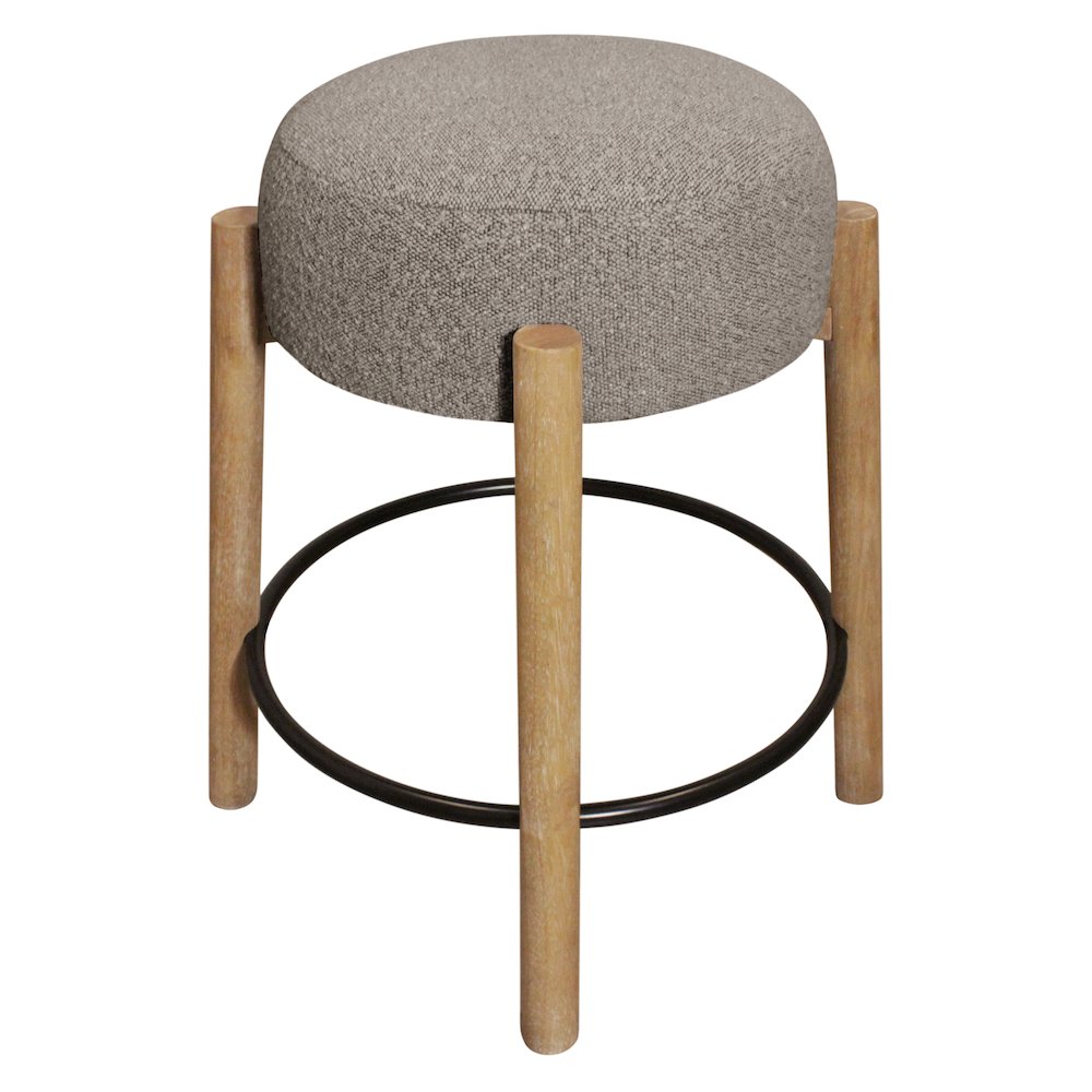 Natalia Counter Stool in Gray Boucle Fabric 2-Piece Set