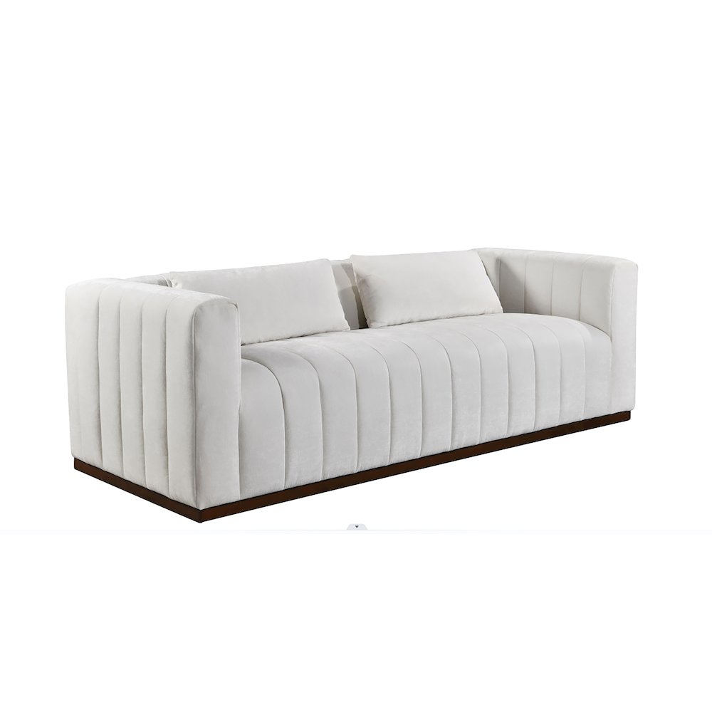 Upton Sofa in Ivory with 2 Toss Pillows