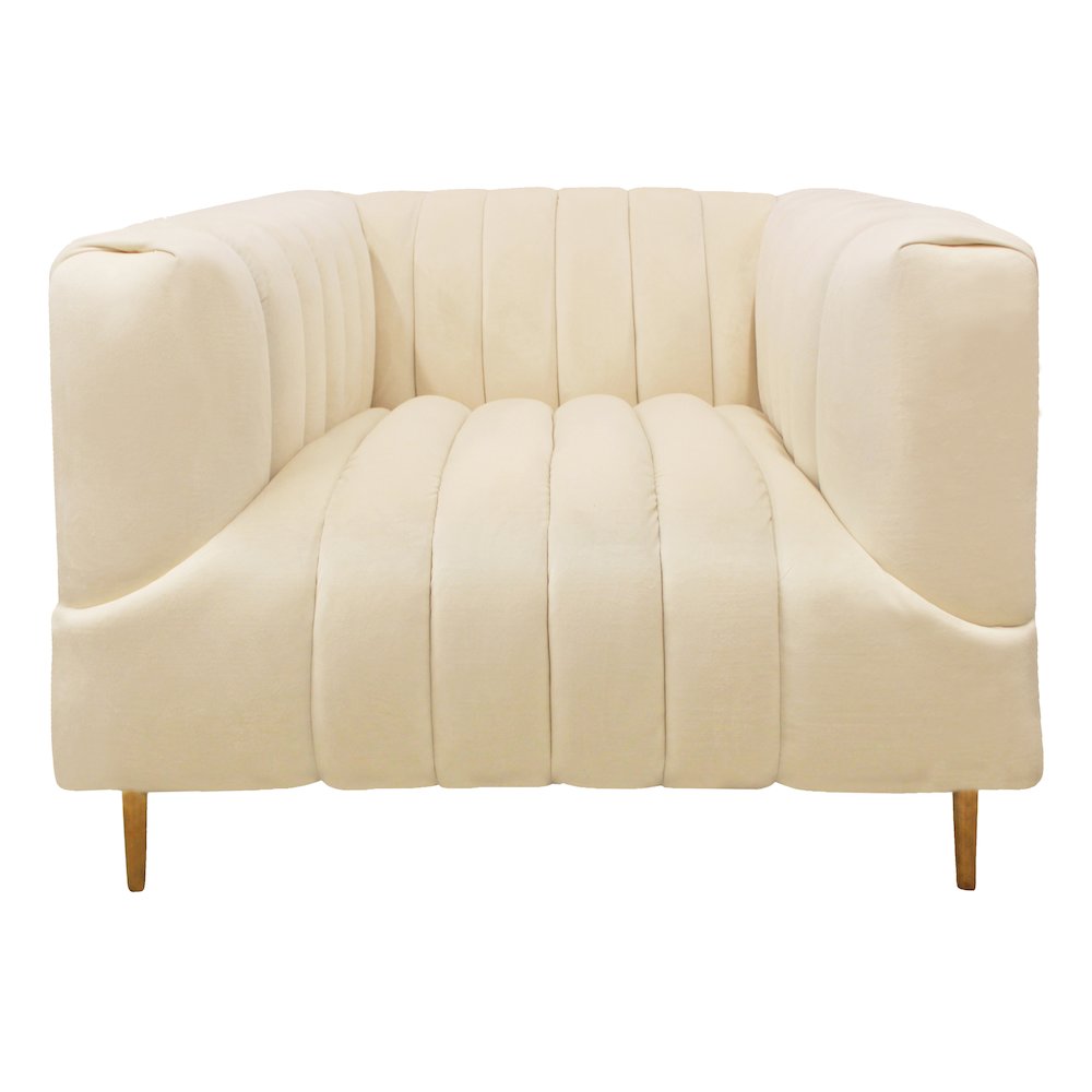 Ruth Lounge Chair in Ivory with 1 Toss Pillow