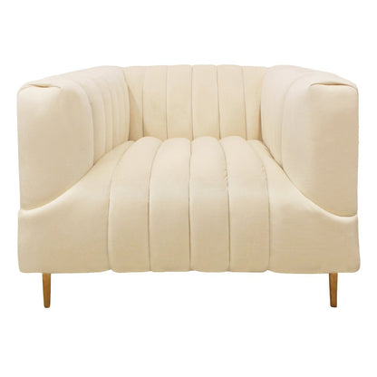 Ruth Lounge Chair in Ivory with 1 Toss Pillow