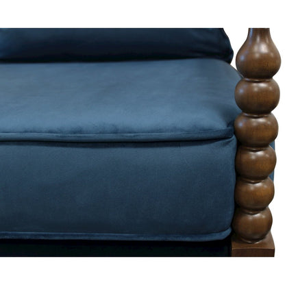 Traditional Wyndham Occasional Chair in Royal Blue Velvet