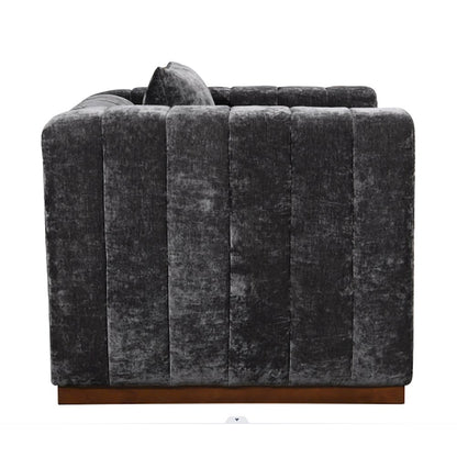 Mid-Century Modern Upton Lounge Chair in Prism Black with 1 Toss Pillow