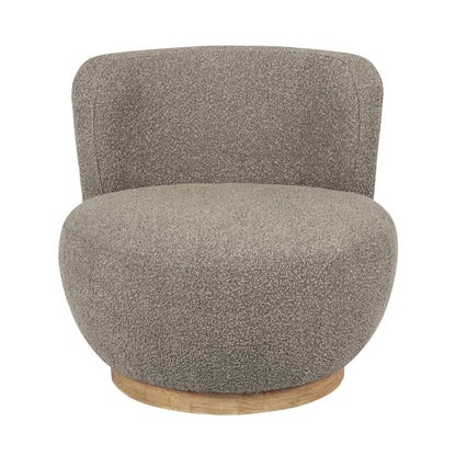 Maya Occasional Swivel Chair in Gray Boucle Fabric
