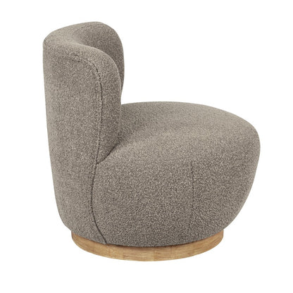 Maya Occasional Swivel Chair in Gray Boucle Fabric
