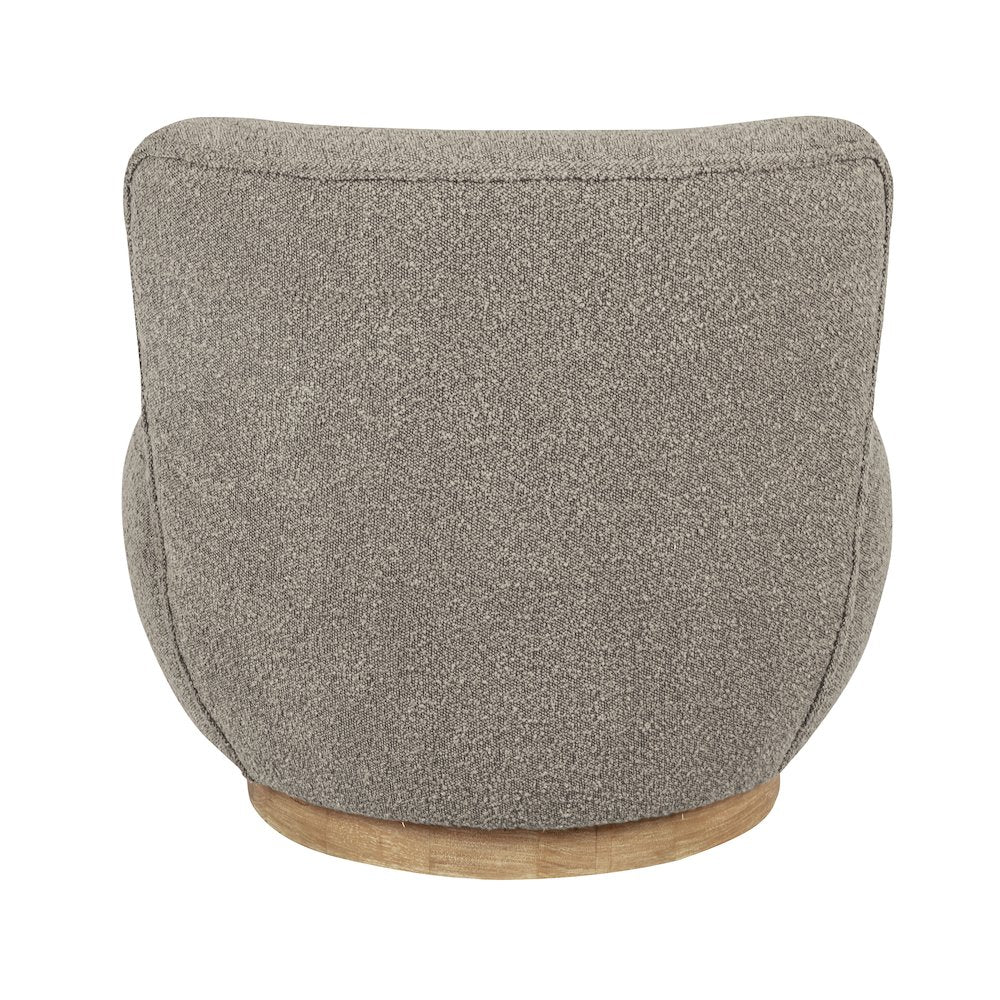 Maya Occasional Swivel Chair in Gray Boucle Fabric
