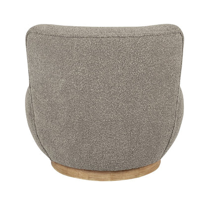 Maya Occasional Swivel Chair in Gray Boucle Fabric