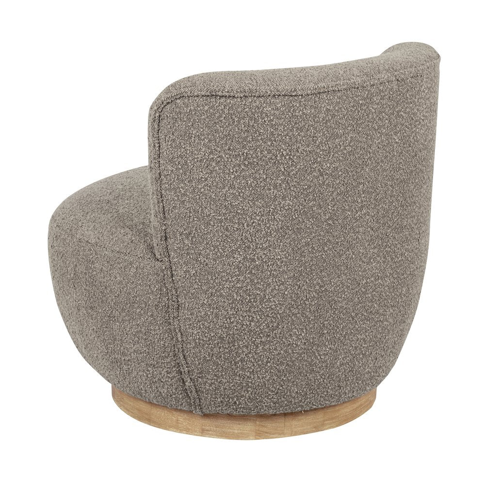 Maya Occasional Swivel Chair in Gray Boucle Fabric