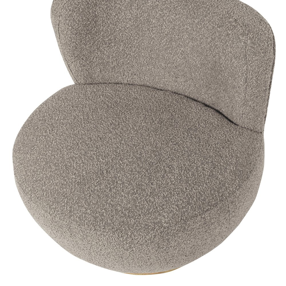 Maya Occasional Swivel Chair in Gray Boucle Fabric