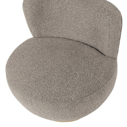 Maya Occasional Swivel Chair in Gray Boucle Fabric
