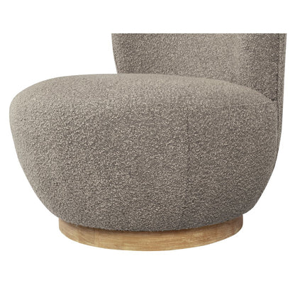 Maya Occasional Swivel Chair in Gray Boucle Fabric