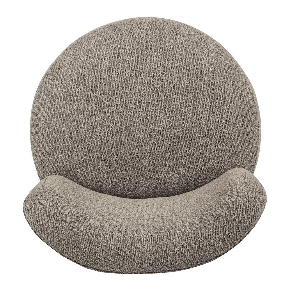 Maya Occasional Swivel Chair in Gray Boucle Fabric