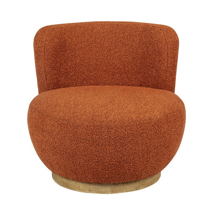 Maya Occasional Swivel Chair in Rust Boucle Fabric