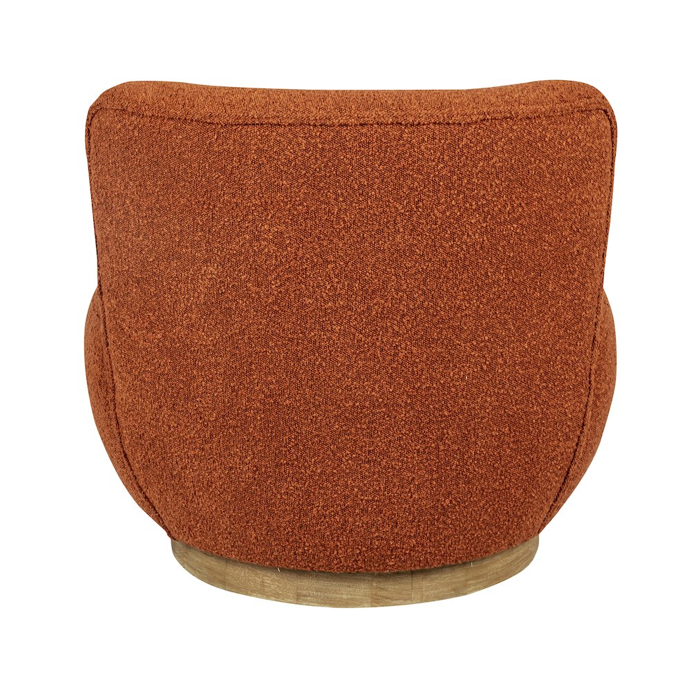 Maya Occasional Swivel Chair in Rust Boucle Fabric