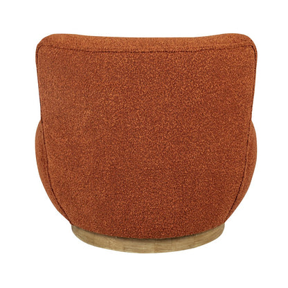Maya Occasional Swivel Chair in Rust Boucle Fabric