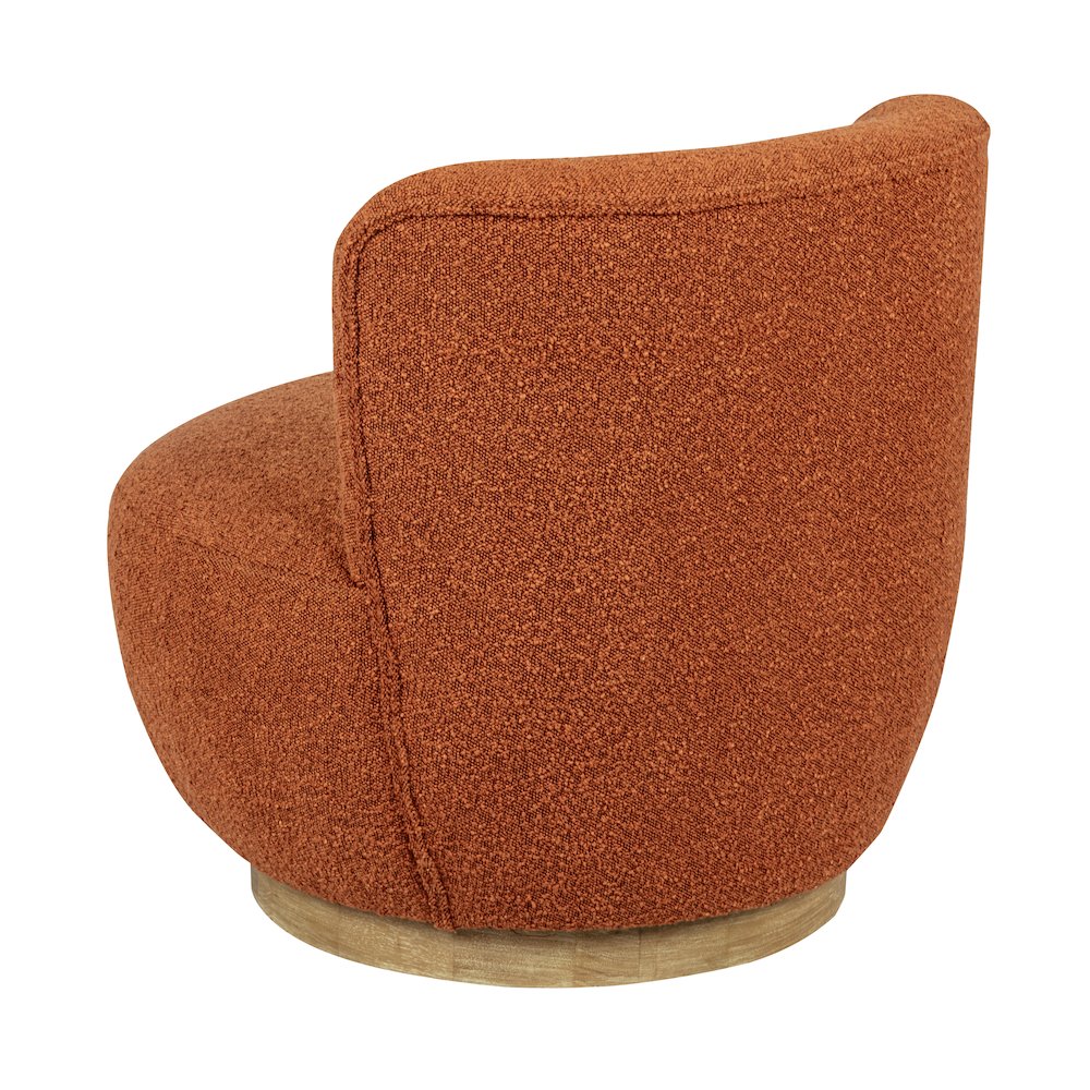 Maya Occasional Swivel Chair in Rust Boucle Fabric