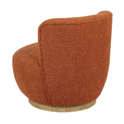 Maya Occasional Swivel Chair in Rust Boucle Fabric