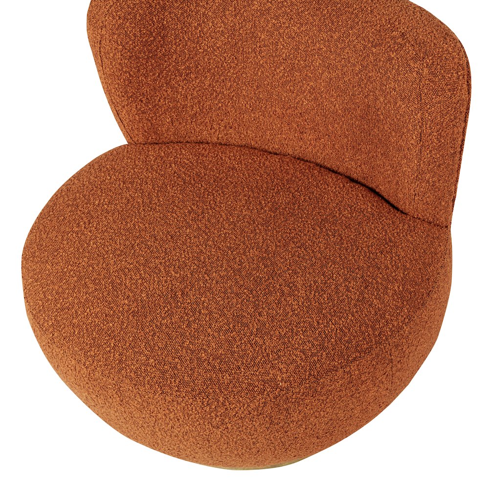 Maya Occasional Swivel Chair in Rust Boucle Fabric