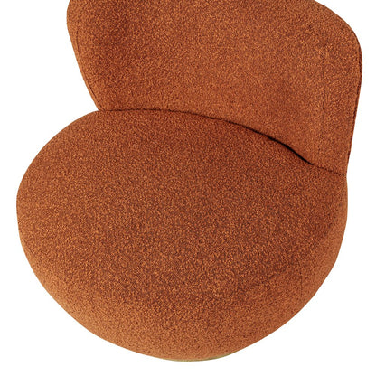 Maya Occasional Swivel Chair in Rust Boucle Fabric