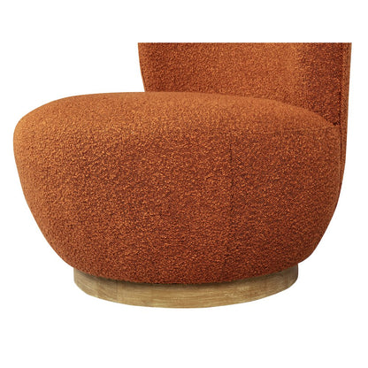 Maya Occasional Swivel Chair in Rust Boucle Fabric