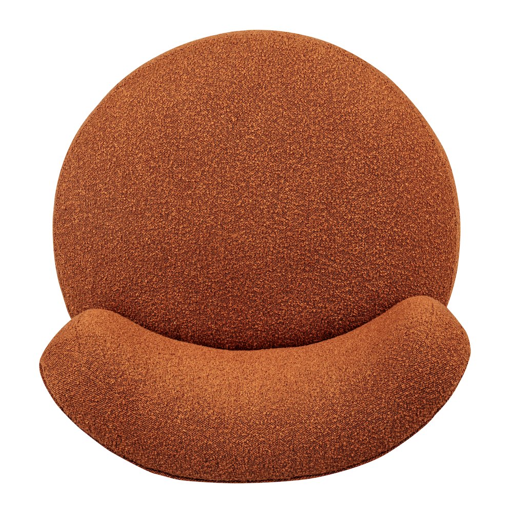 Maya Occasional Swivel Chair in Rust Boucle Fabric