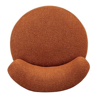 Maya Occasional Swivel Chair in Rust Boucle Fabric