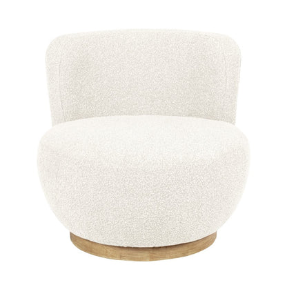 Maya Occasional Swivel Chair in Ivory Boucle Fabric