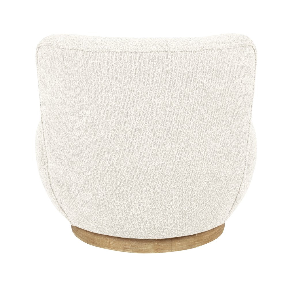 Maya Occasional Swivel Chair in Ivory Boucle Fabric