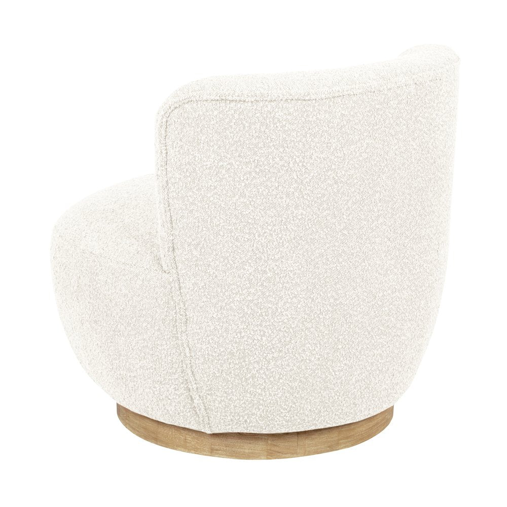 Maya Occasional Swivel Chair in Ivory Boucle Fabric