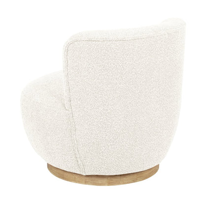 Maya Occasional Swivel Chair in Ivory Boucle Fabric