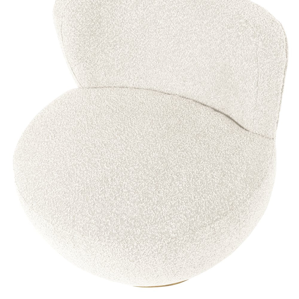 Maya Occasional Swivel Chair in Ivory Boucle Fabric